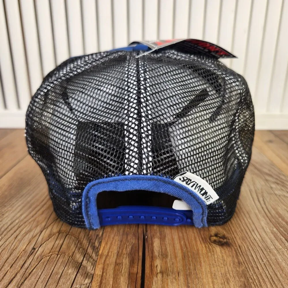 SAYiWON'T Trucker Hat Cap Blue Black Mesh Snapback Motivational Logo Thunder